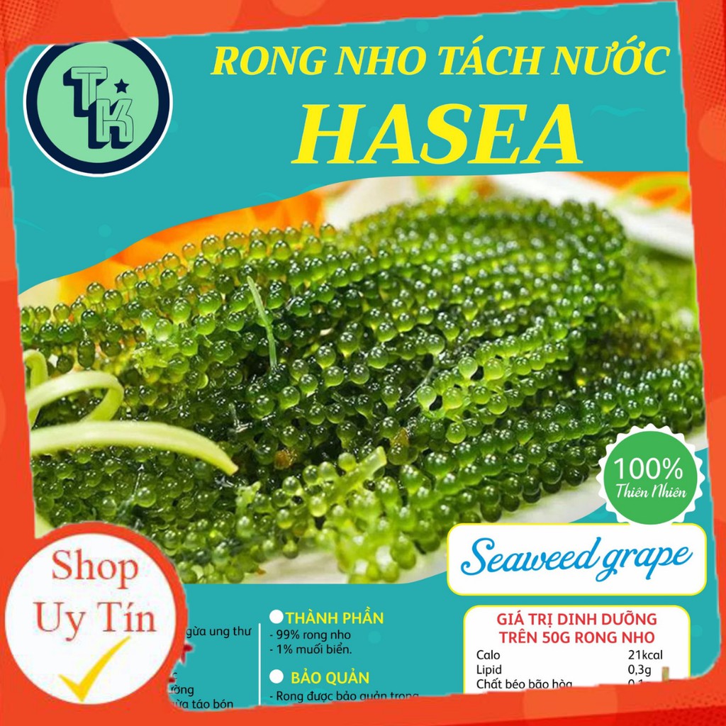 Rong Nho Tách Nước Khánh Hòa 50gr = 150gr Rong Tươi 🍀 GIÁ SỐC 🍀 Sản Xuất theo công nghệ Nhật Bản