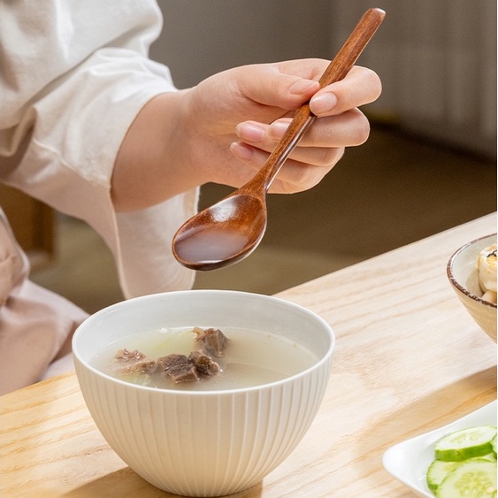 Bộ Gỗ Và Muỗng Gỗ Có Túi Vải Phong Cách Nhật Bản Đẹp Mắt