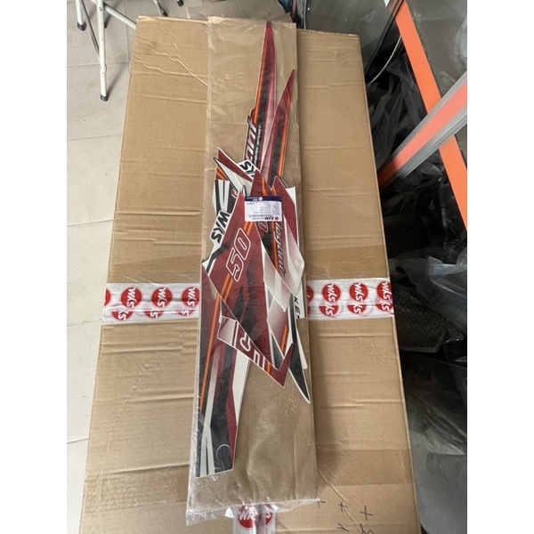 Bộ tem xe Elegant 50 đỏ trắng