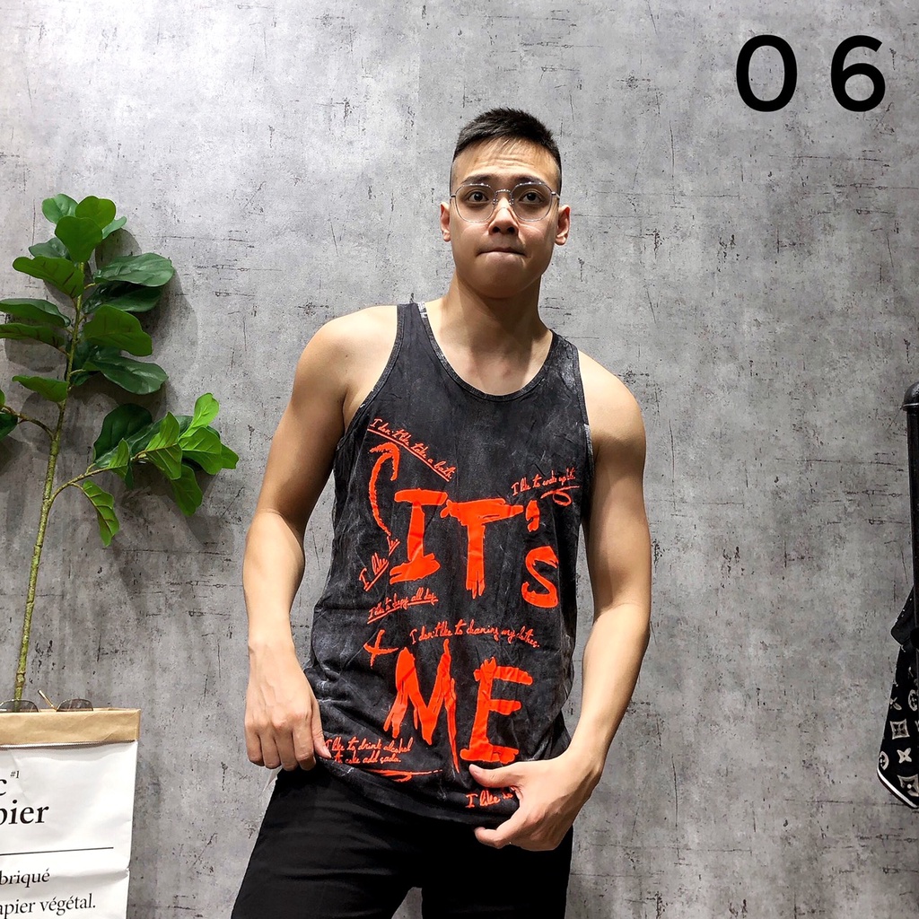 Áo ba lỗ gym tanktop sát nách thể thao cotton họa tiết đầu lâu cao cấp SNTL 61 64 (Nmg)