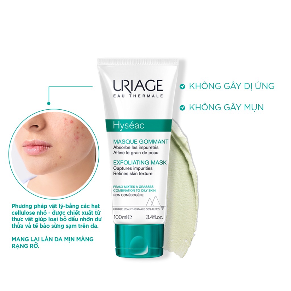 Mặt Nạ, Tẩy Tế Bào Chết Cho Da Dầu, Mụn URIAGE HYSÉAC MASQUE GOMMANT 100ml- Dr Thêm