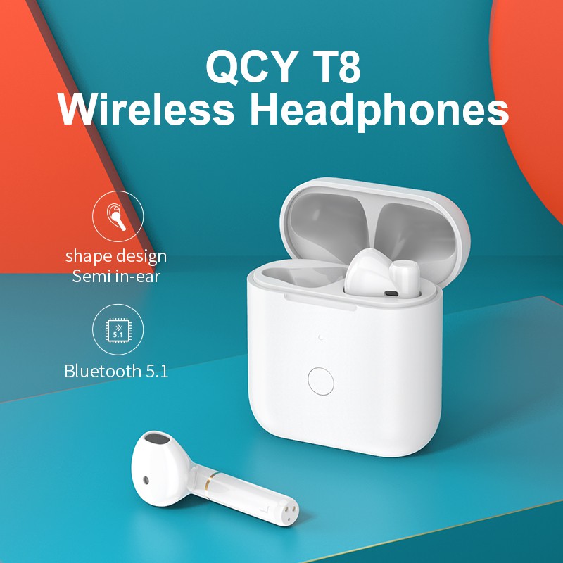 Tai nghe nhét tai không dây QCY T8 TWS kết nối Bluetooth chống ồn ENC chất lượng cao cho Android iPhone