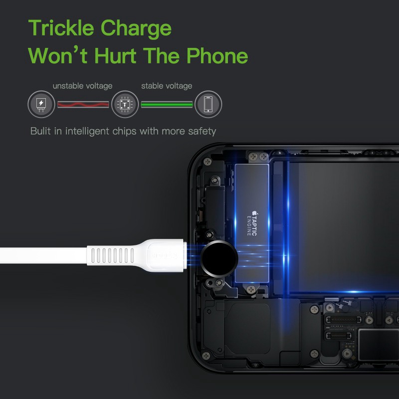Cáp Sạc Nhanh / Truyền Dữ Liệu Lightning Usb T-phox Chất Liệu Tpe Màu Trắng 1.2m Cho Iphone