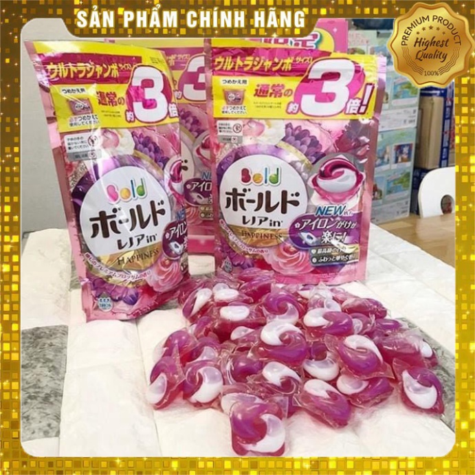 Viên Giặt Xả GELBALL 3D 46 Viên Xanh, Hồng Hàng Nhật Bản Japmallofficial