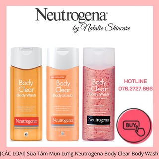 [ĐỦ LOẠI] Sữa Tắm Loại Bỏ Mụn Cơ Thể Neutrogena Body Clear (250ml)