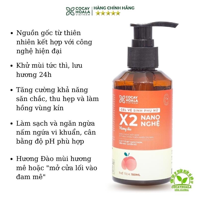 Dung dịch vệ sinh phụ nữ x2 nano nghệ 150ml cocayhoala - ảnh sản phẩm 4