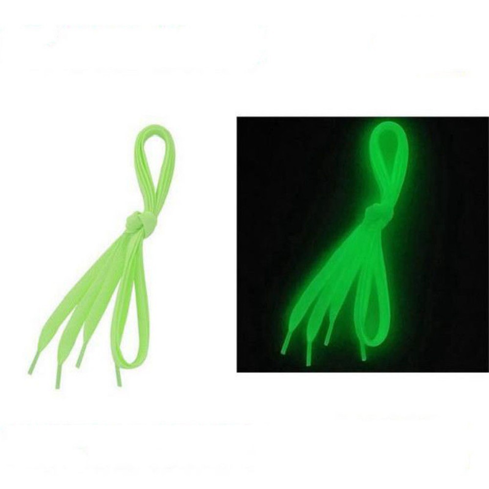 100cm Luminous Glow In The Dark Shoelace Flat Athletic Sport Boots Shoe Laces Strings