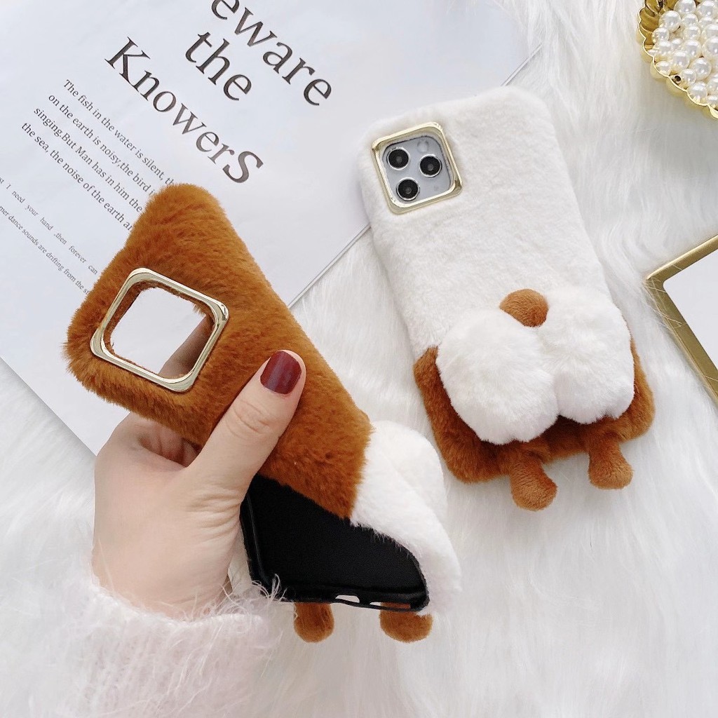 Ốp điện thoại hình mông chó corgi nhồi bông dành cho Iphone7 8 X/Xs/Xs Max 11 11 Pro 11promax 12 pro max 13 pro max