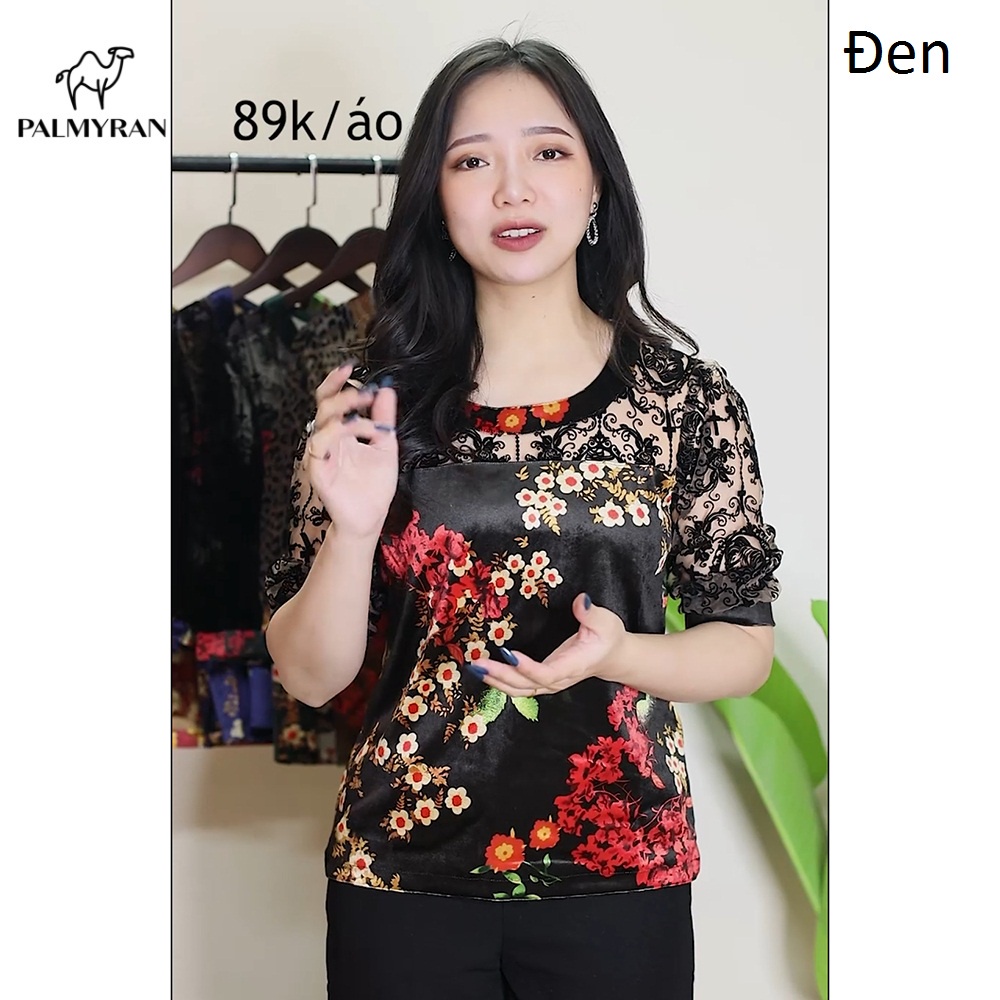 Áo Nhung Tuyết In Hoa 3D Cao Cấp palmyran AH01