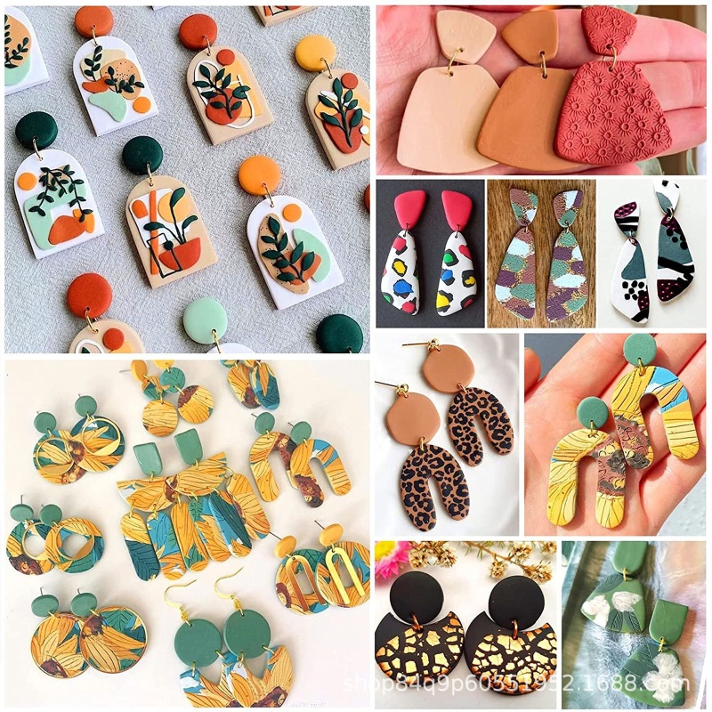 Set 118 Dụng Cụ Cắt Đất Sét Kèm Khuôn Làm Bông Tai DIY