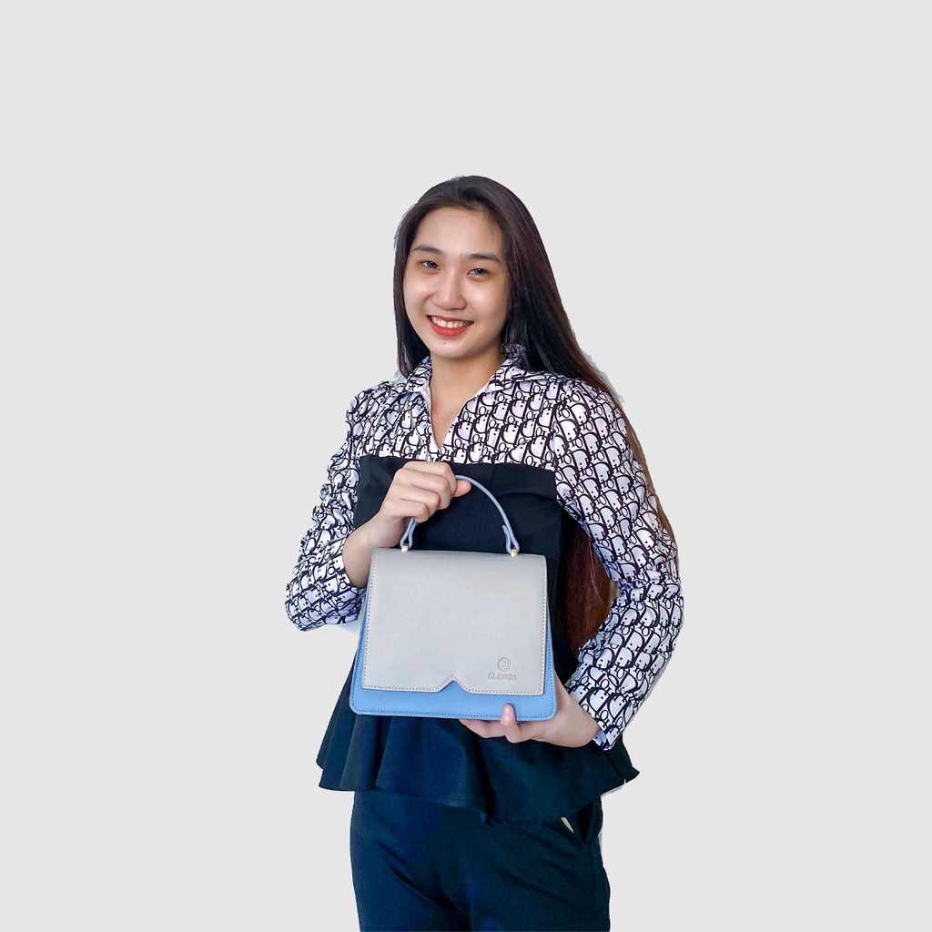 Túi nữ thời trang Elenda chữ V phối màu rất đẹp: TXE012 hay ví nữ cao cấp