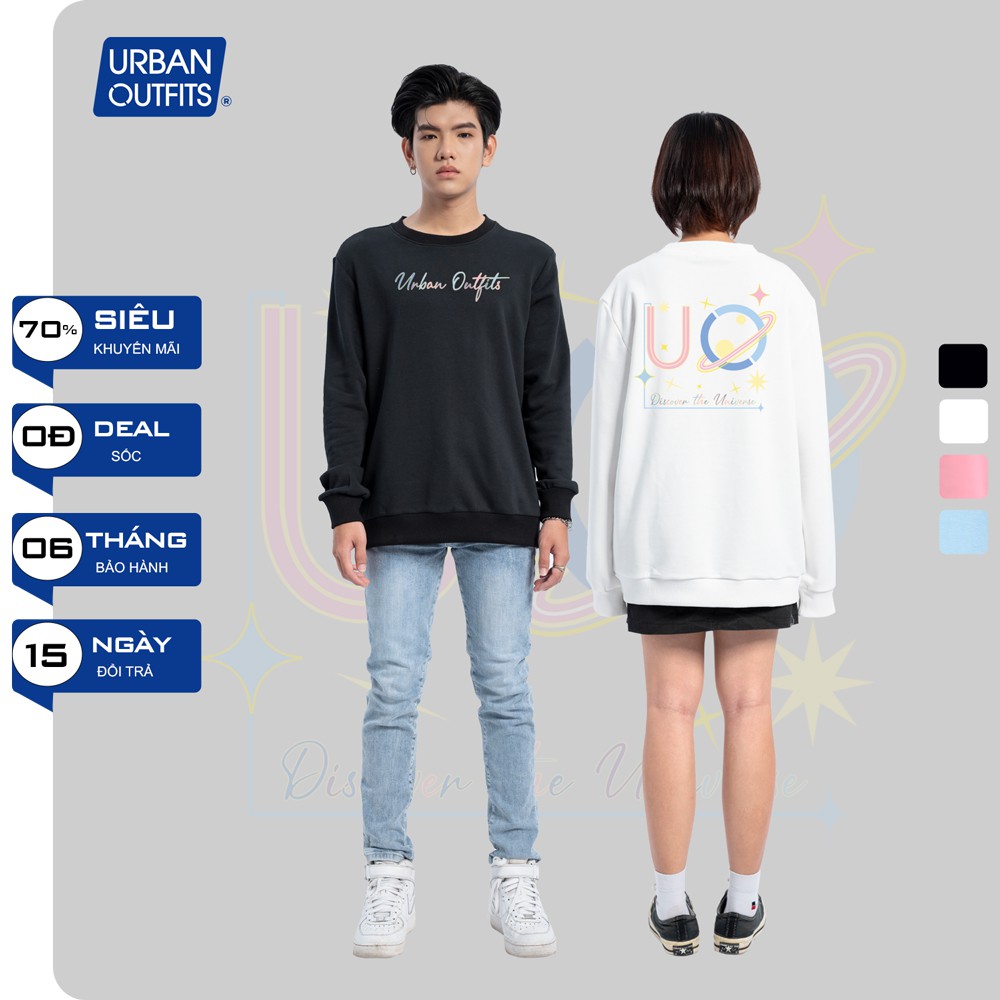 Áo Sweater Form Rộng Nữ Nam URBAN OUTFITS In UO Discover SWO34 Thun Cotton Nỉ 4 Chiều Local Brand