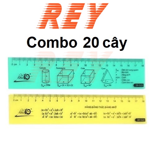 COMBO 20 cây thước dẻo 𝑻𝒉𝒊𝒆̂𝒏 𝑳𝒐𝒏𝒈 PP 18cm Điểm 10 TP-SR023