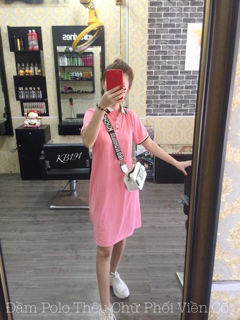 Đầm Polo Thêu Chữ Phối Viền Cổ Sang Chảnh - VN19