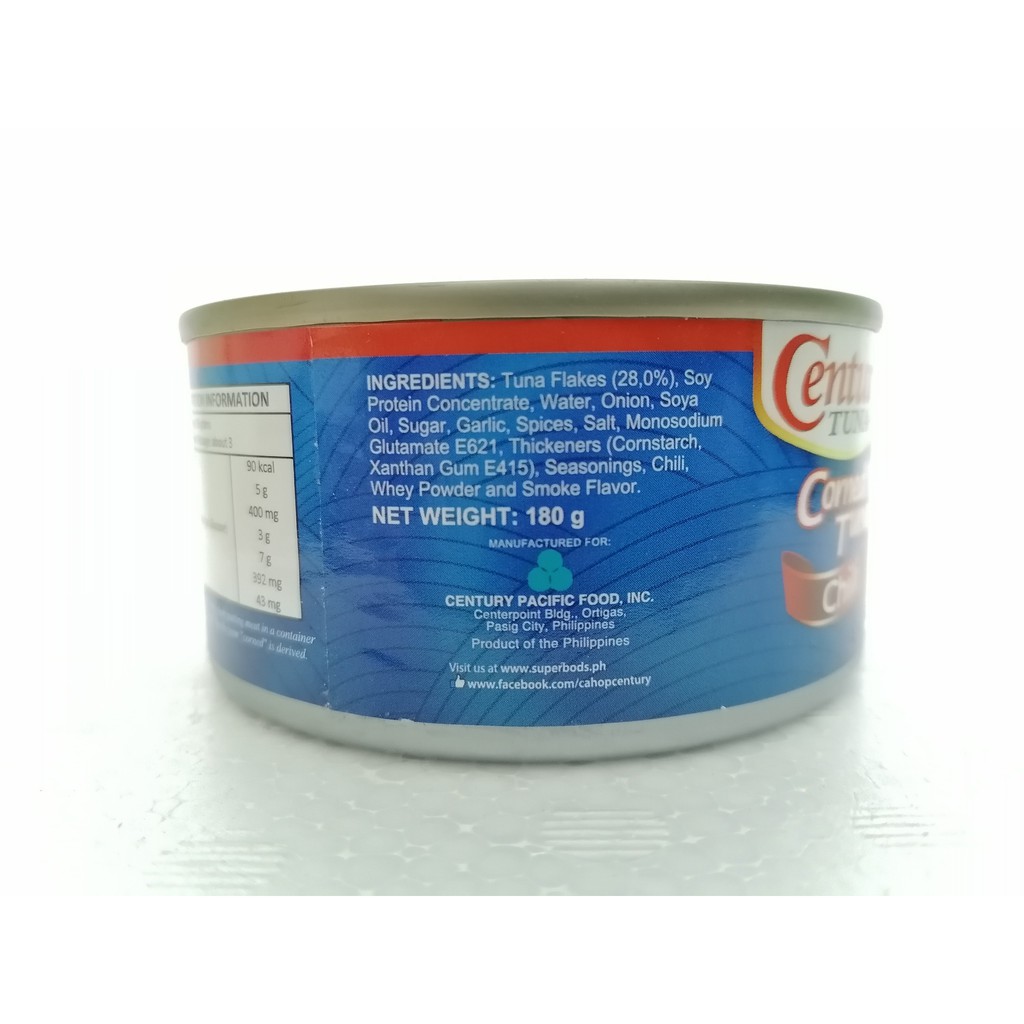 [180g] Cá ngừ xốt gia vị cay [Philippines] CENTURY Corned Tuna Chili (halal) (bph-hk)