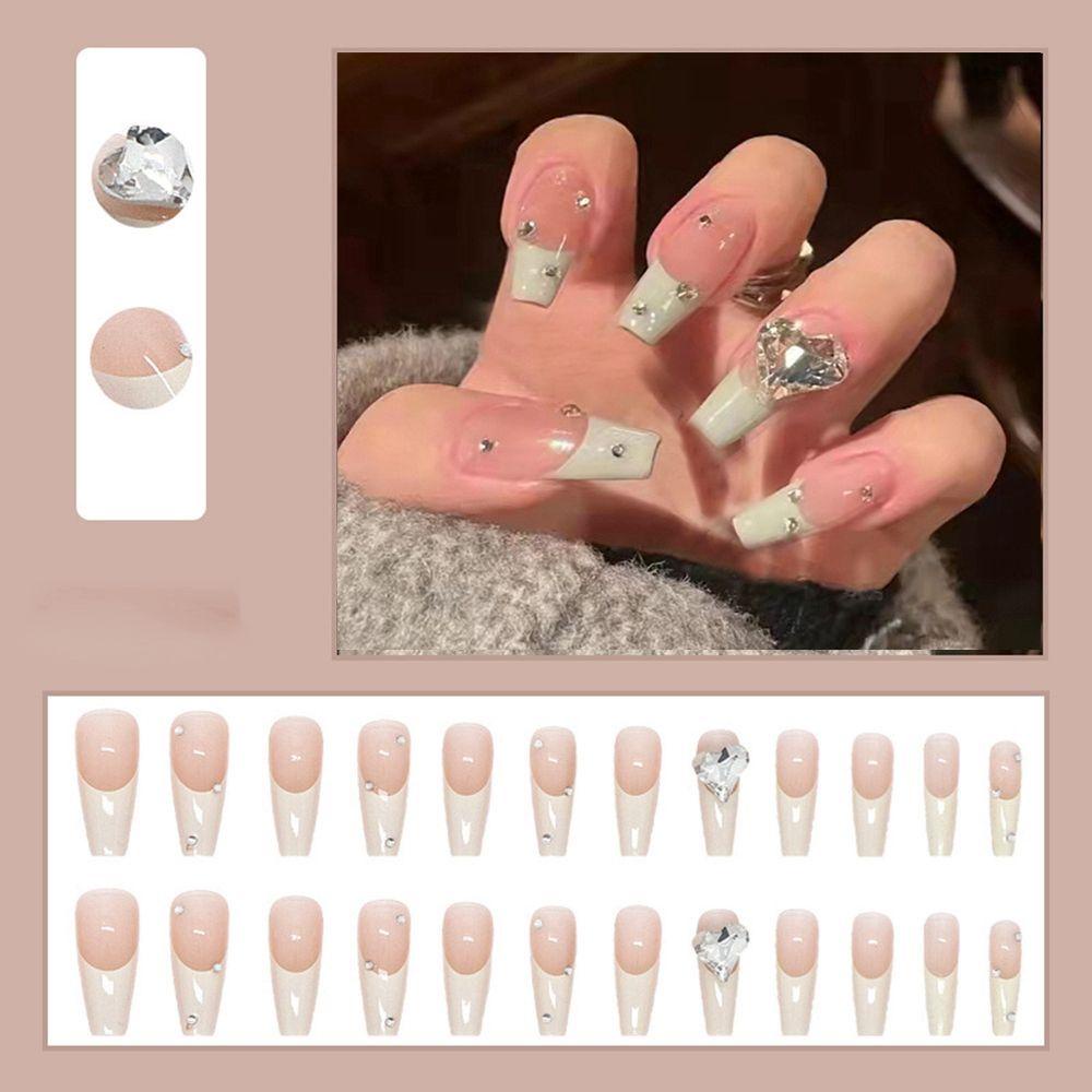 MIHAN1 Bộ 24 Móng Tay Giả Che Phủ Toàn Diện Tháo Rời Được