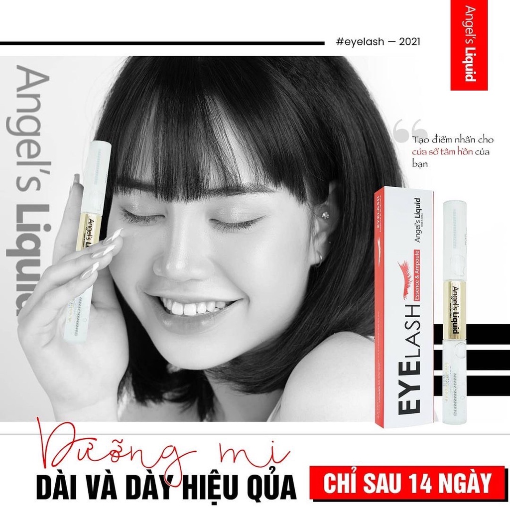 Tinh chất dưỡng mi dày và dài 2 bước Angel's Liquid Eyelash Essence 5ml &amp; Ampoule 5ml TẶNG BẤM MI