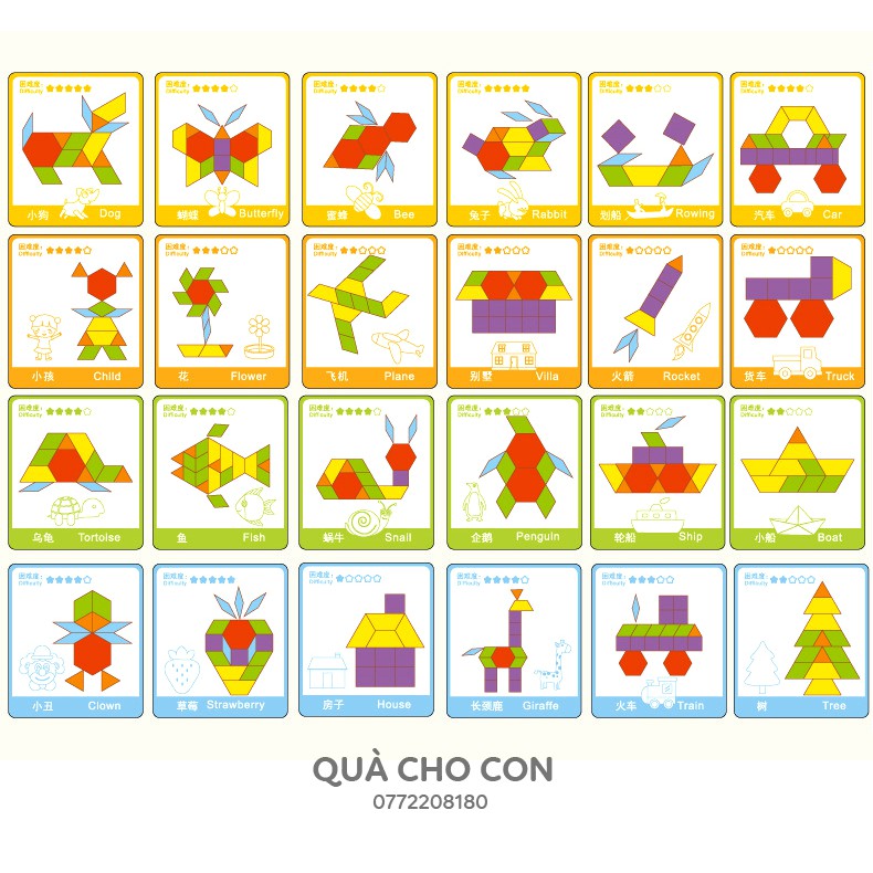 BỘ XẾP HÌNH KHỐI ZE GÉOANIMO BLOCKS - PATTERN BLOCKS