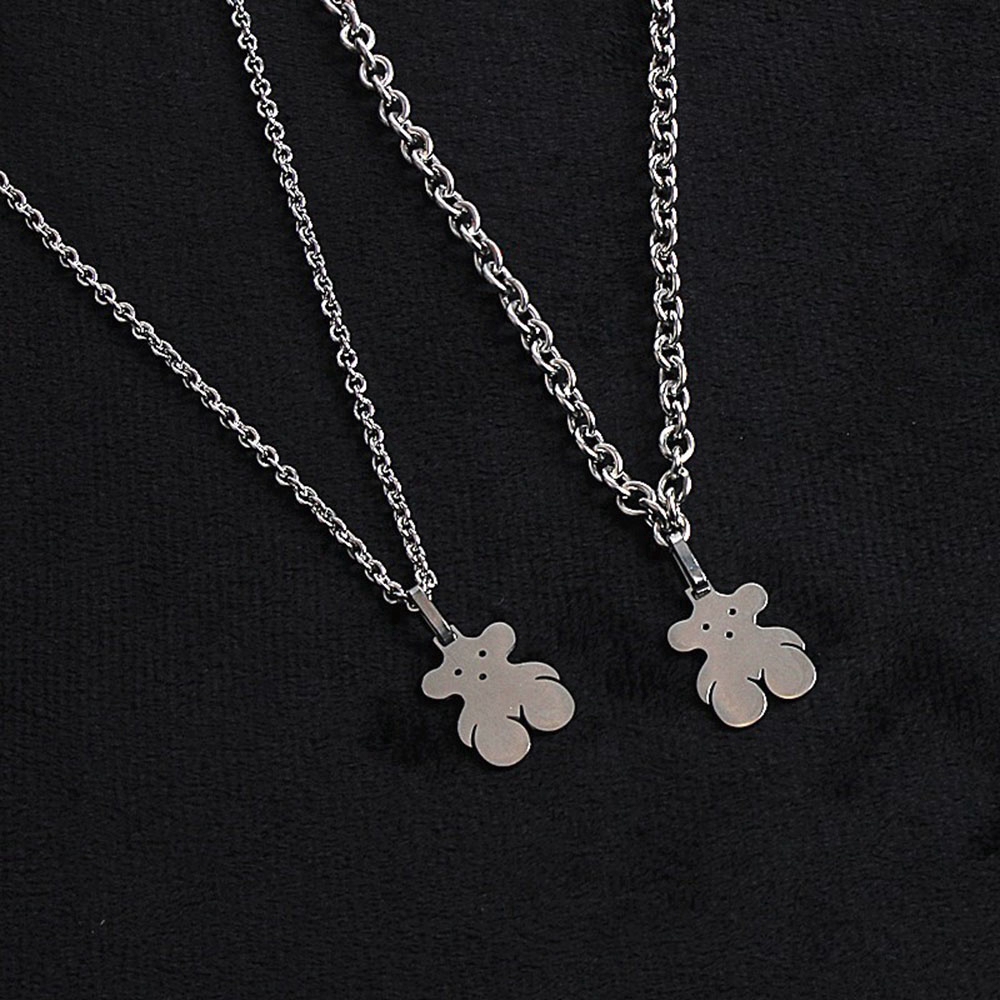 Dây Chuyền Mặt Hình Gấu Đơn Giản Cho Cặp Đôi