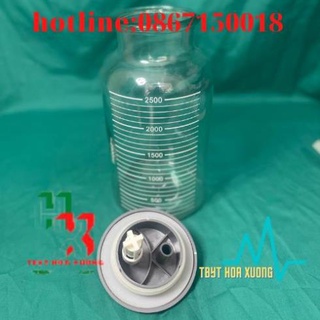 Bình thủy tinh 2,5 lít - bình đựng dịch cho máy hút dịch 2 bình các loại