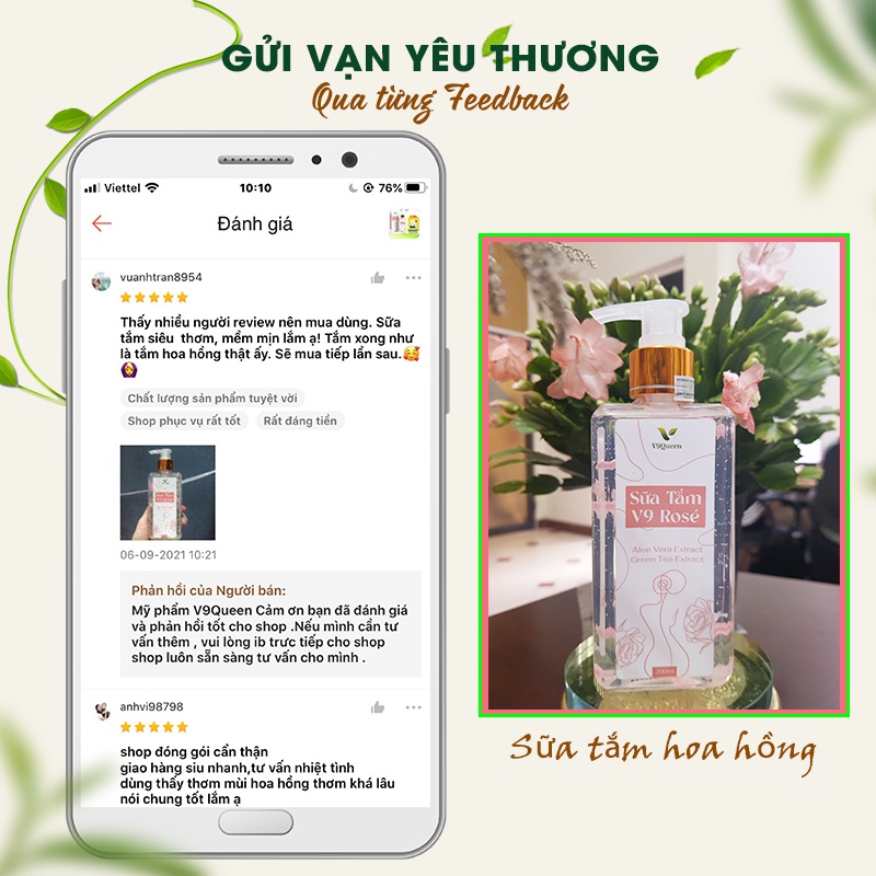 Bộ đôi sữa tắm trắng da, Cặp sữu tắm hương hước hoa, Lưu Hương Lâu V9QUEEN