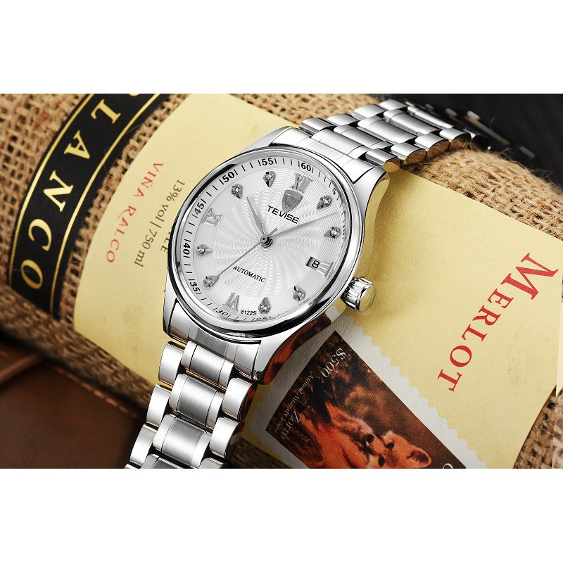 ĐỒNG HỒ NAM TEVISE 8122, DÂY THÉP ĐÚC CAO CẤP, MẶT TRÁNG SAPPHIRE Bán lẻ giá sỉ