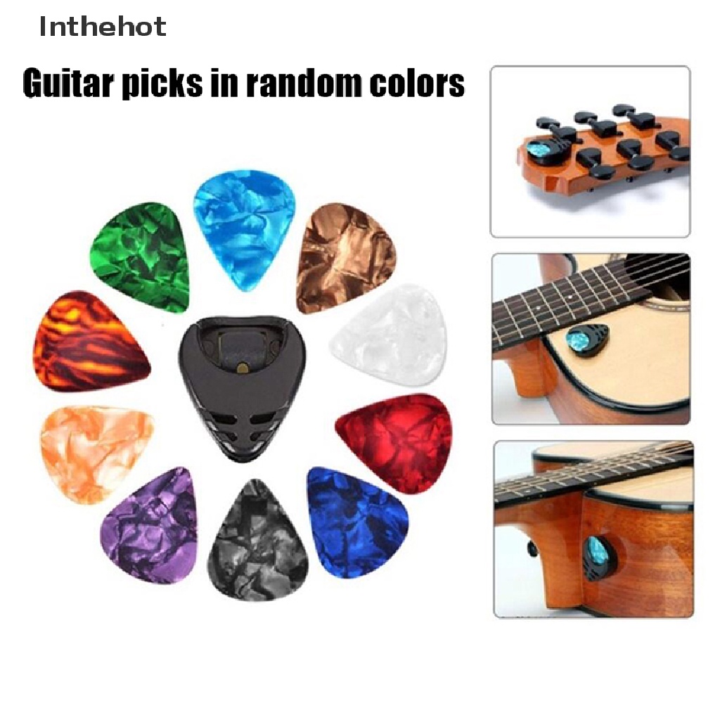 Bộ 10 Phím Gãy Nhiều Màu Sắc Có Giá Đỡ Cho Đàn Guitar Điện /