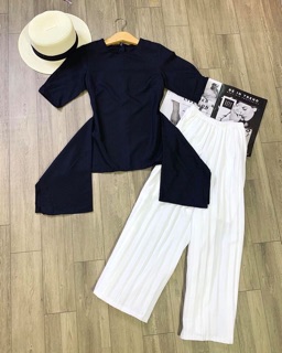 SET ÁO ĐEN BÈO QUẦN LỬNG PLI
