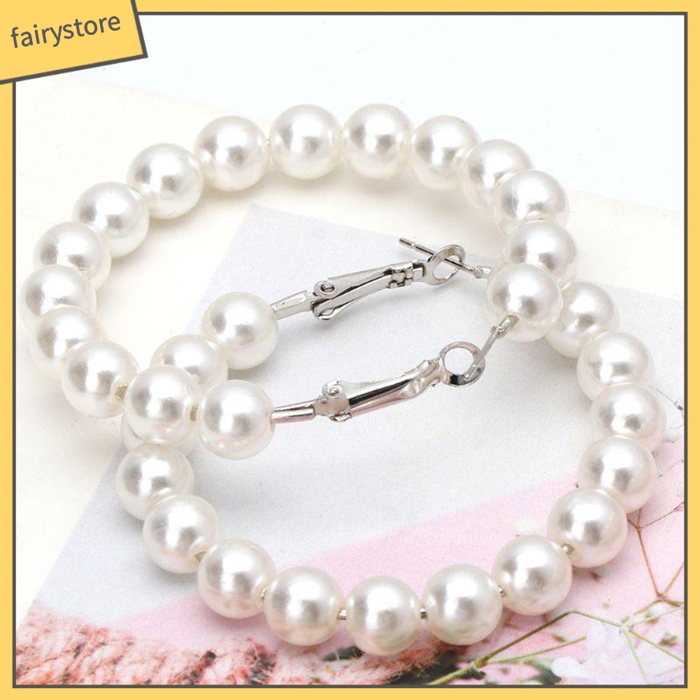 Bông Tai Hợp Kim Đính Ngọc Trai Giả Kiểu Dáng Thanh Lịch