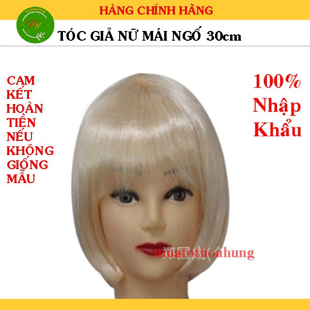 Tóc Giả Mái Ngố Nữ Ngắn 30cm Tóc Cosplay Nhiều Màu