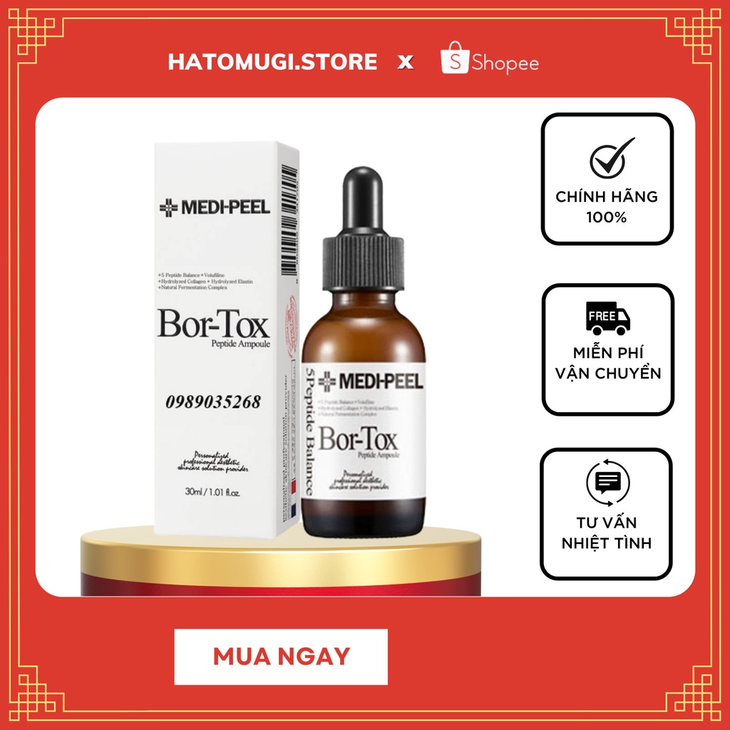 Serum trắng da [Hàng chuẩn] Tinh Chất Căng Bóng MEDI-PEEL Bor-Tox Peptide Ampoule / Medi Peel Bortox 30ml