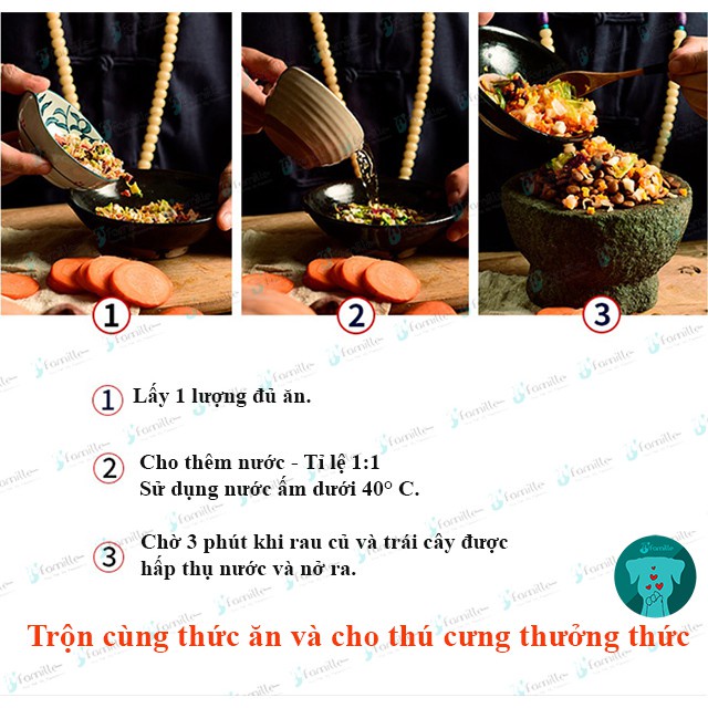 [GIÀU VITAMIN]Rau Củ Ngũ Vị Sấy Khô Cho Thú Cưng, Thức Ăn Bổ Sung Chất Xơ JFamille, Hỗ Trợ Tiêu Hóa, Gói 100gr - JF01
