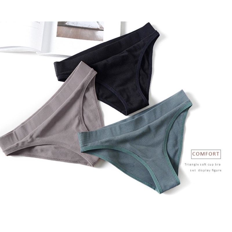 Quần lót nữ cotton trơn cạp cao, Quần lót dáng thể thao năng động phong cách âu mỹ Ql023