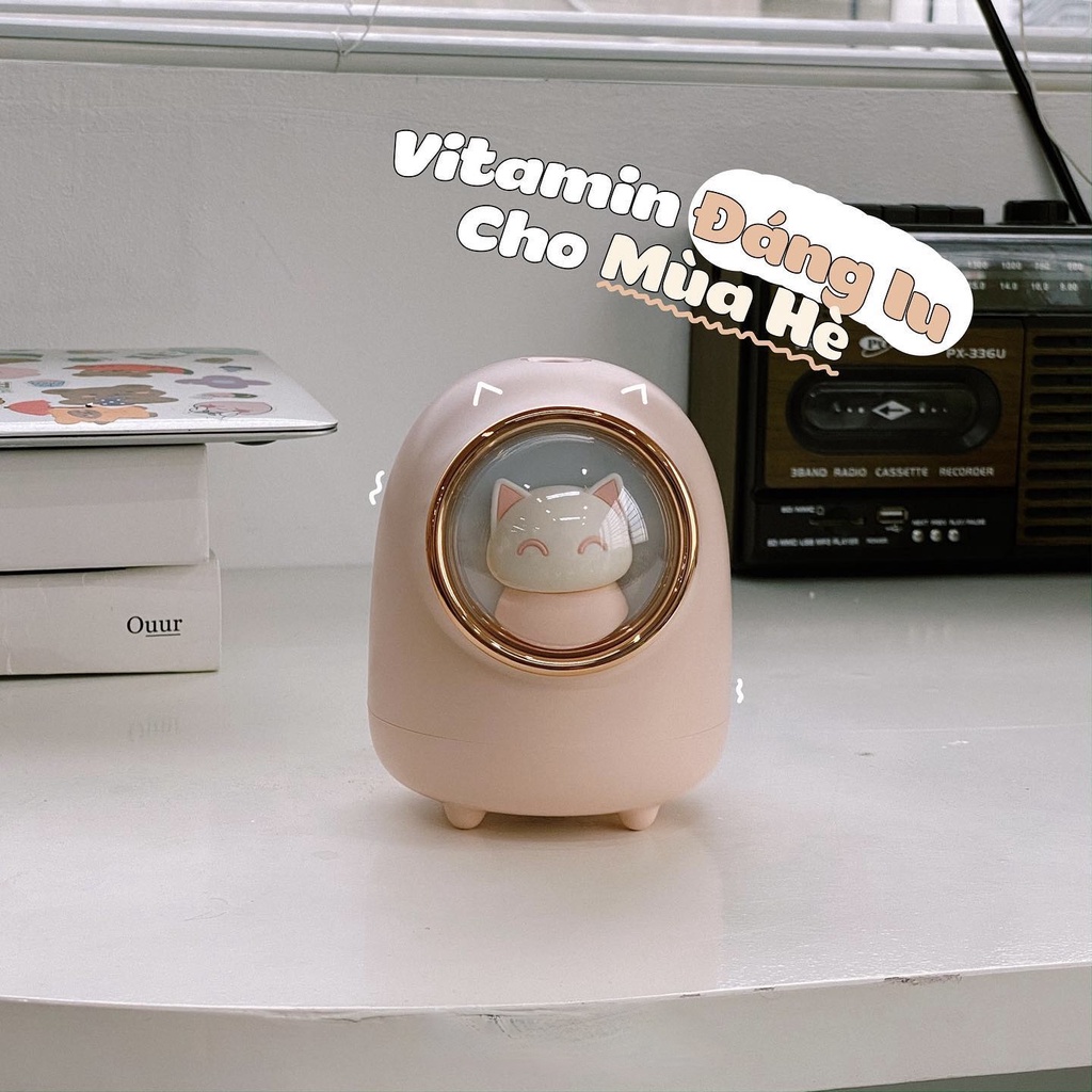 Đèn xông tinh dầu phun sương tạo ẩm đuổi muỗi kết hợp có đèn ngủ mini