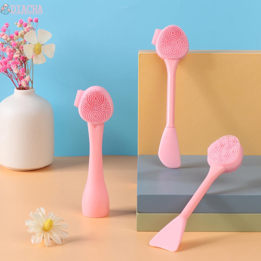 [Hàng mới về] Cọ silicone hai đầu dùng vệ sinh da mặt bảo vệ hiệu quả