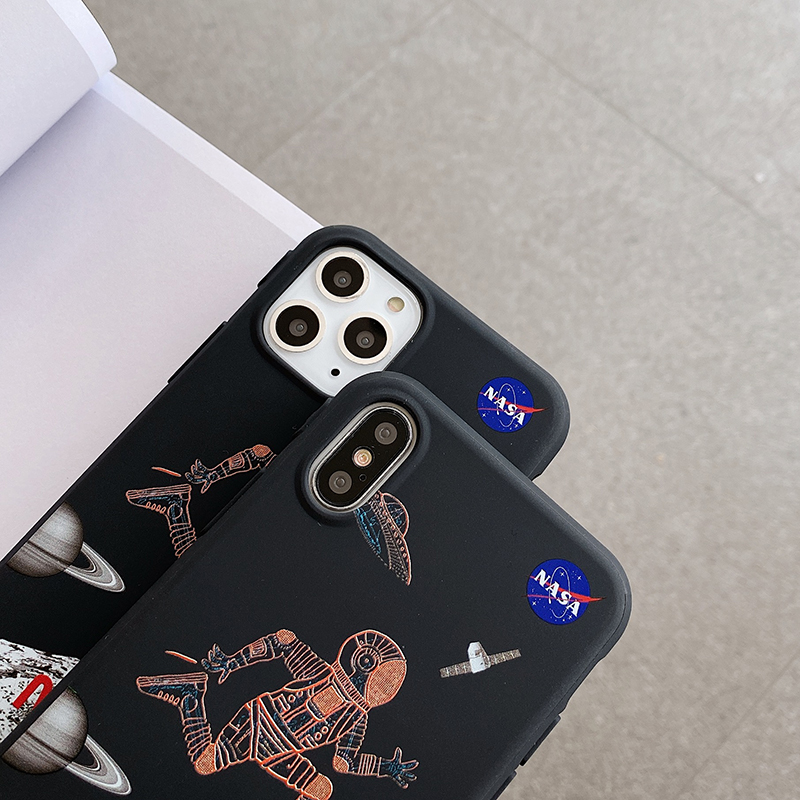 Soft TPU Silicoen Back Cover iPhone 6 6S 7 8 Plus X XS MAX XR 11 Pro Max SE 2020 USA Astronaut Space NASA Phone Case iPhone 12 Pro Max 12 Mini