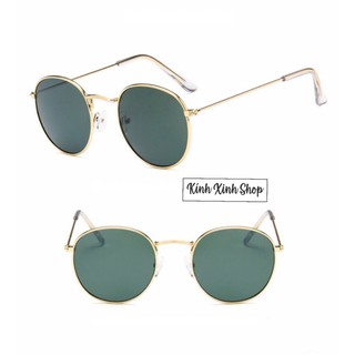 Kính râm mắt tròn nhỏ Retro - Tròng thuỷ tinh cao cấp