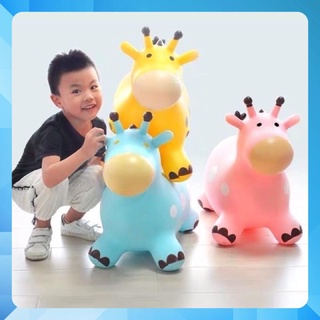 Thú nhún bơm hơi cao cấp có nhạc cho bé, mẫu mới nhất 2021