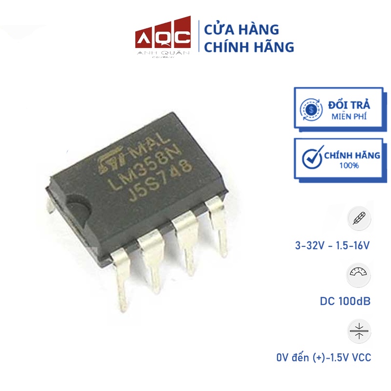 LM358 DIP8 IC Khuếch Đại Thuật Toán Đa Năng Cho Mạch Logic