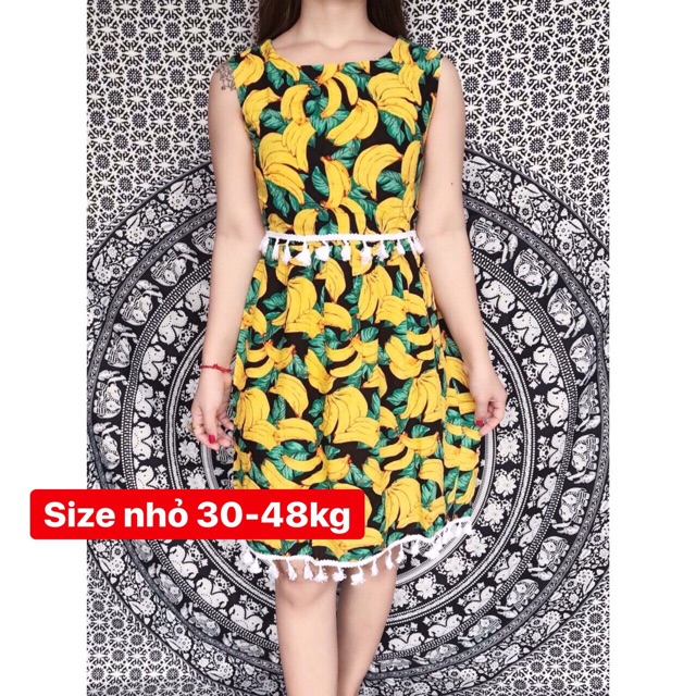 Đầm maxi đi biển. Đầm viền tua vải lanh ko tay | BigBuy360 - bigbuy360.vn