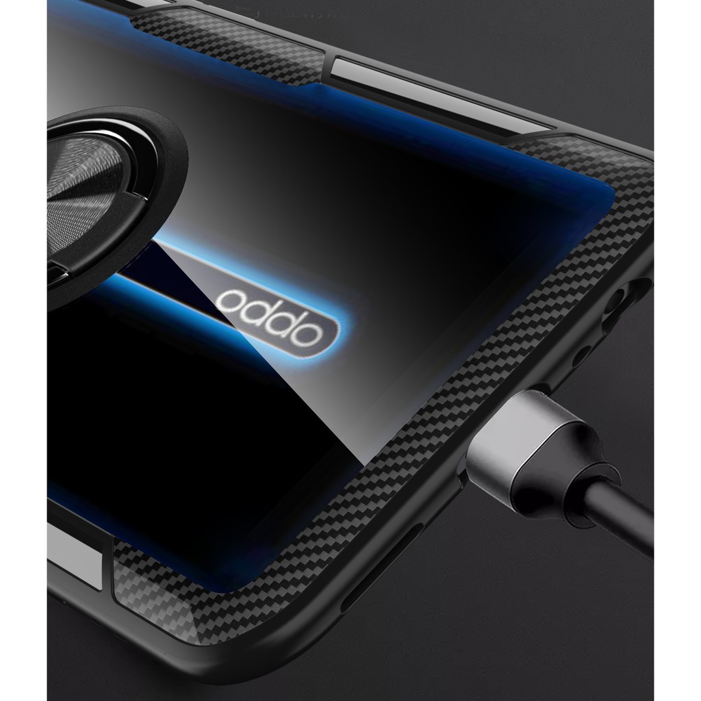 Ốp lưng Oppo Reno 2F / Reno 10X Zoom giá đỡ kiêm nhẫn Iring lưng trong viền màu giá đỡ xem phim