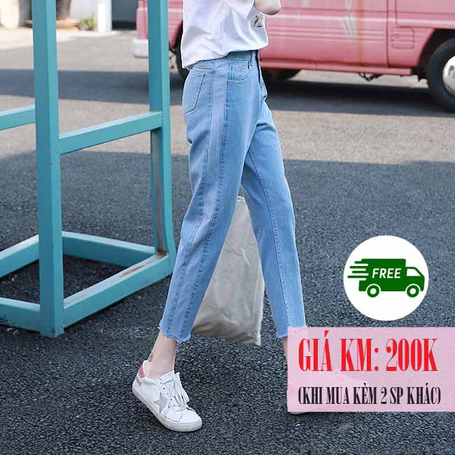 [Bán chạy ] Video Quần Jeans nữ baggy lưng cao Ulzzang Quảng Châu QDJ49 (Mom Jeans) | BigBuy360 - bigbuy360.vn