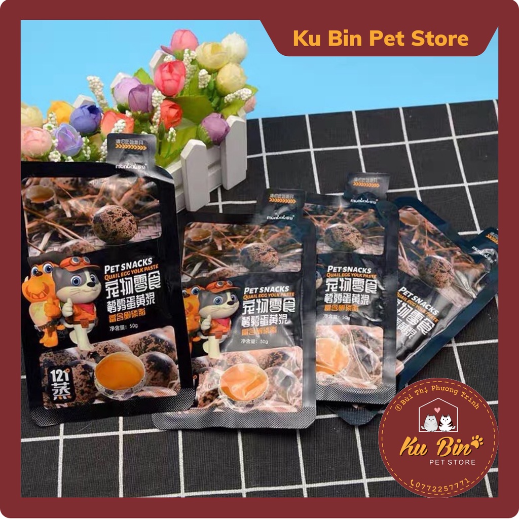 Súp Trứng Lòng Đỏ Pet Snacks Cho Thú Cưng Chó Mèo QA03 gói 50g