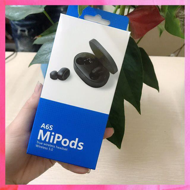 Tai nghe nhét tai bluetooth mipods A6S inear mới, tai nghe không dây tiện lợi.
