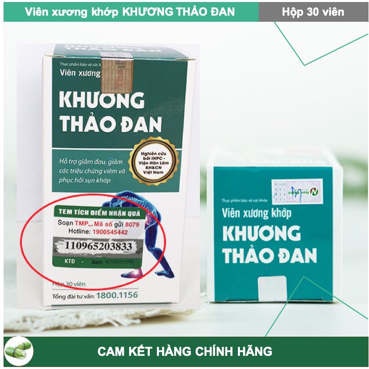 [Combo 7 Hộp] KHƯƠNG THẢO ĐAN [Hộp 30 viên] - Hỗ trợ giảm đau, phục hồi sụn khớp [Đã cào tem/không tem]