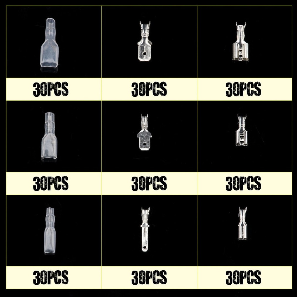 270x Terminal Electrical Wire Crimp Connectors Male Female Spade Assortment Kit