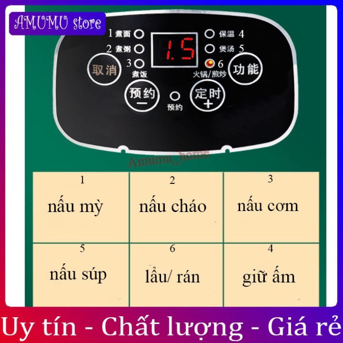 Nồi Lẩu Mini Đa Năng Xào, Hấp, Chiên, Nấu Cơm, Nấu Cháo - Bếp Điện Thông Minh Đa Năng Mini (Kèm Bộ Dụng Cụ 6 Món)