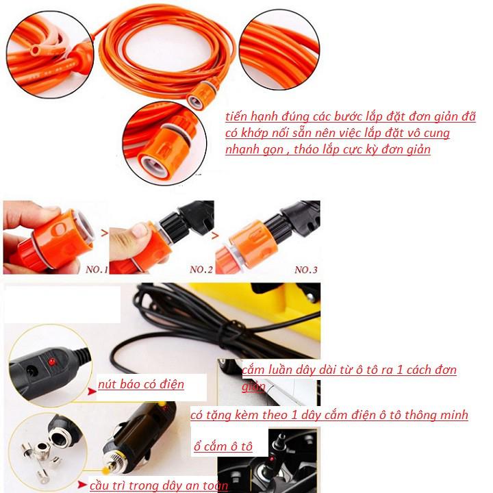 máy rửa xe củ đôi cực mạnh 12v 140w