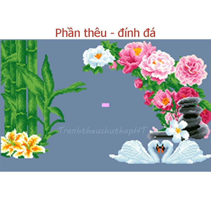 Tranh thêu chữ thập đồng hồ vợ chồng LV3144 - tự thêu