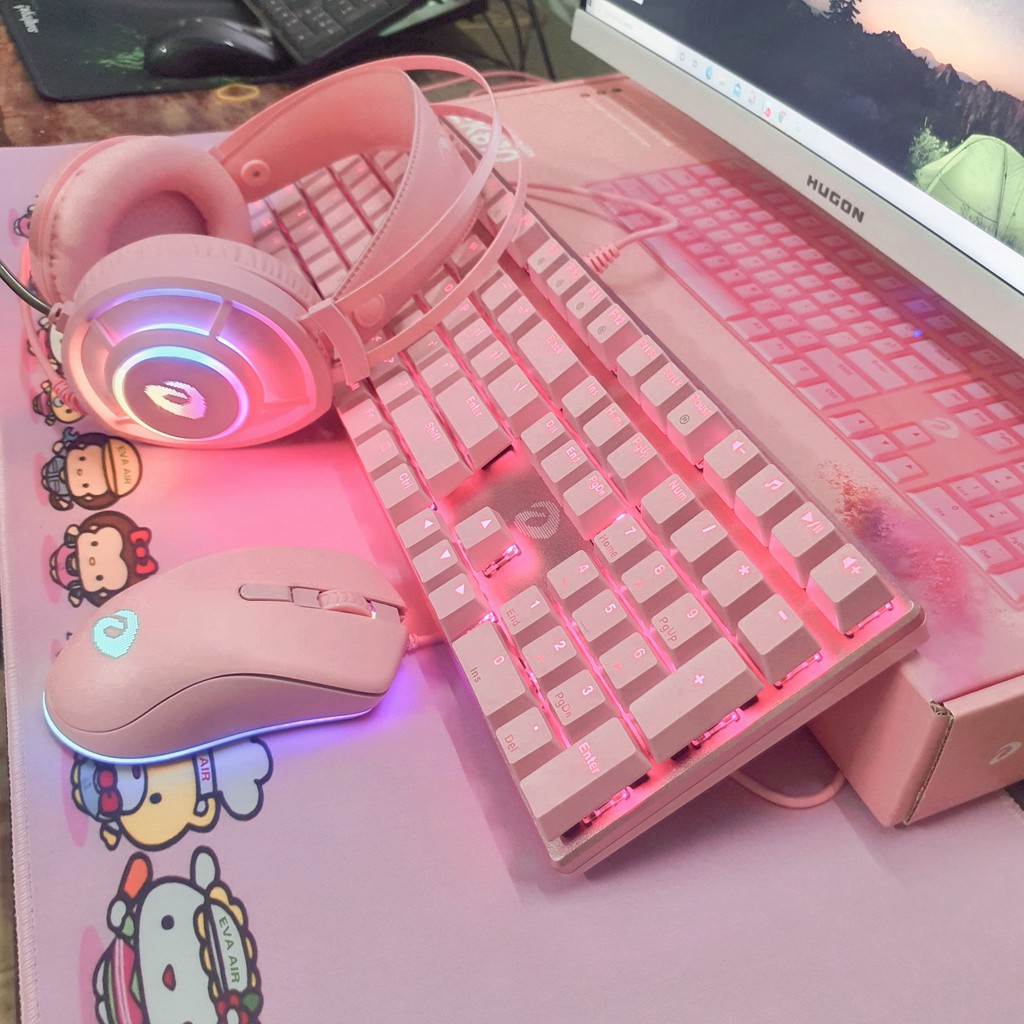 Bàn phím cơ màu hồng DAREU EK810 - Led Pink - Bàn Phím Gaming Chính Hãng- Máy Tính TT